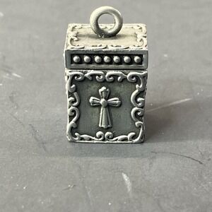 The Three Angels Prayer Box Pendant and Angel Charms Pewter Religious